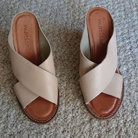 Matisse Blush all Leather Wedge Sandal size 6M - Picture 1 of 12